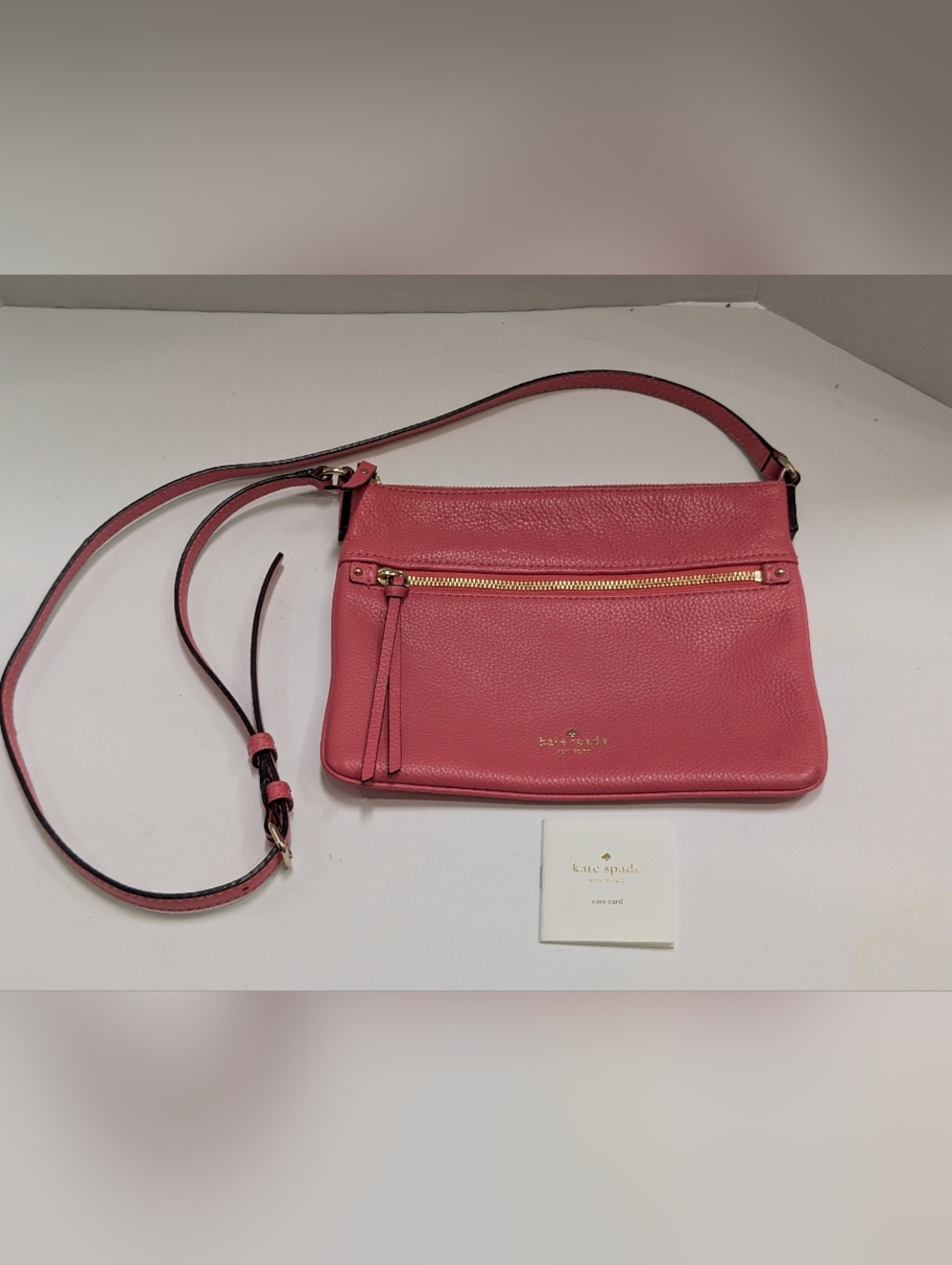 Kate Spade Jackson Street Gabriele Crossbody Purse Bag Pink Pebbled Leather